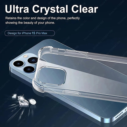 Luxury Clear Shockproof Case – iPhone 8 to 16 Pro Max