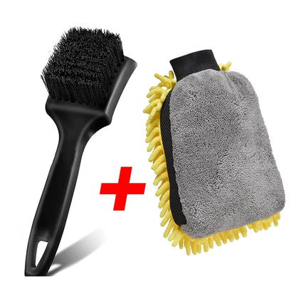 Car Wheel & Tire Cleaning Brush Kit – Rim, Hub & Carpet Detailing Tools