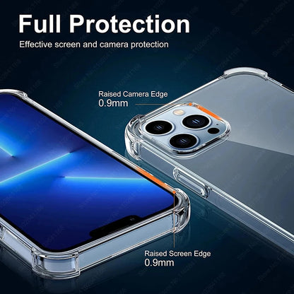 Luxury Clear Shockproof Case – iPhone 8 to 16 Pro Max