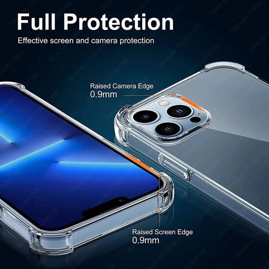 Luxury Clear Shockproof Case – iPhone 8 to 16 Pro Max