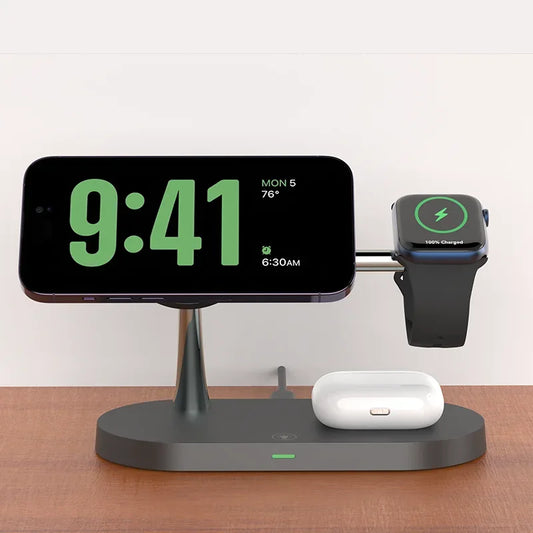 3-in-1 Magnetic Wireless Charger Stand for iPhone & Apple Watch & AirPods