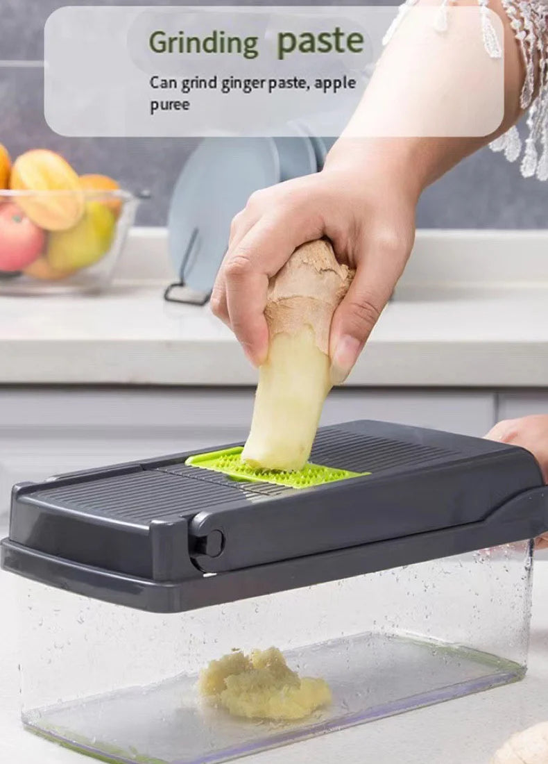 14/16pcs Vegetable Slicer & Chopper Set with Basket