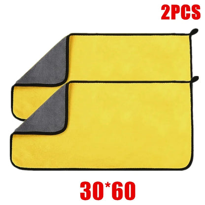Microfiber Car Cleaning Towels – Thick, Soft, Double-Layer Rags (1/2/6pcs)