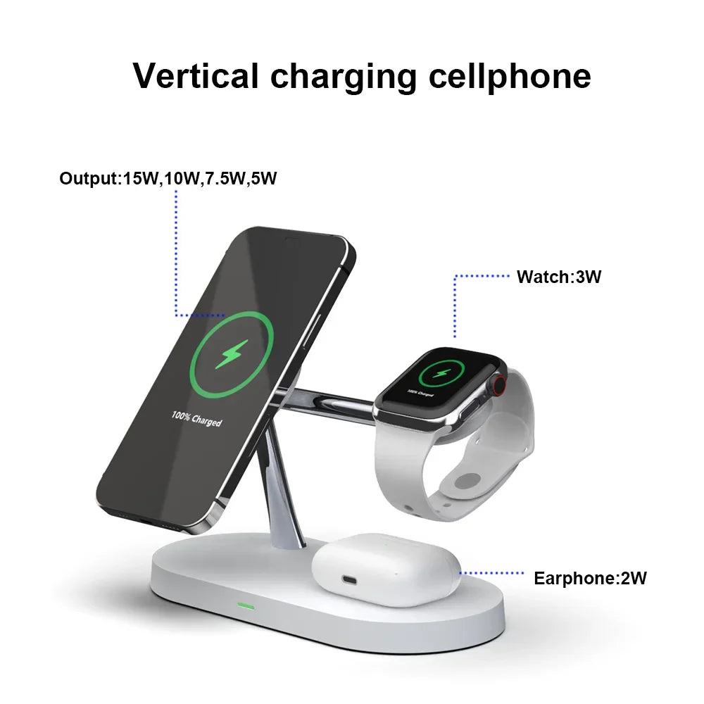 3-in-1 Magnetic Wireless Charger Stand for iPhone & Apple Watch & AirPods