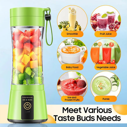 Portable USB Rechargeable Mini Juicer Blender – 380ml