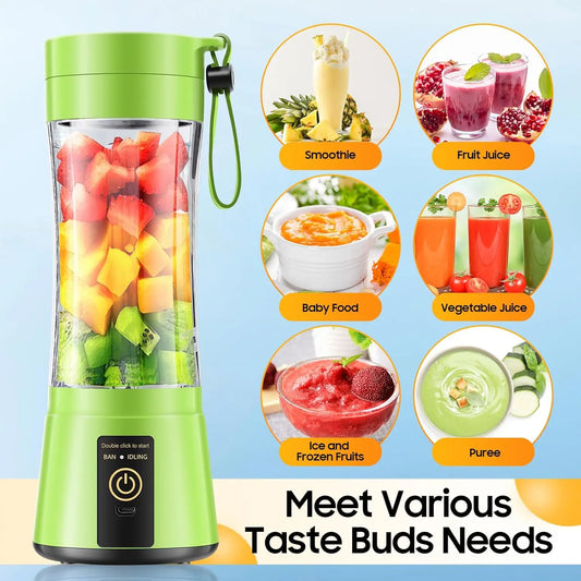 Portable USB Rechargeable Mini Juicer Blender – 380ml
