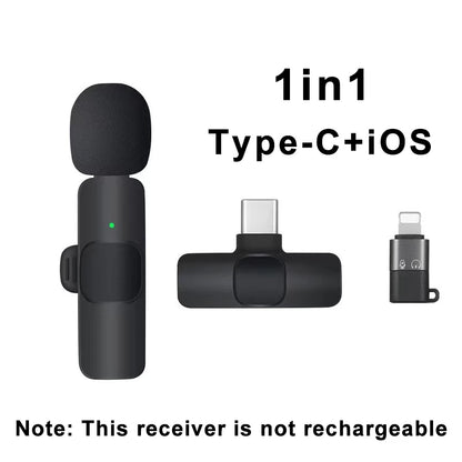 Wireless Lavalier Microphone – Mini Clip-On Mic for iPhone & Android (Live, Video, Gaming)