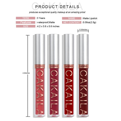 18-Color Dark Red Matte Lip Gloss Set – Long-Lasting & Waterproof